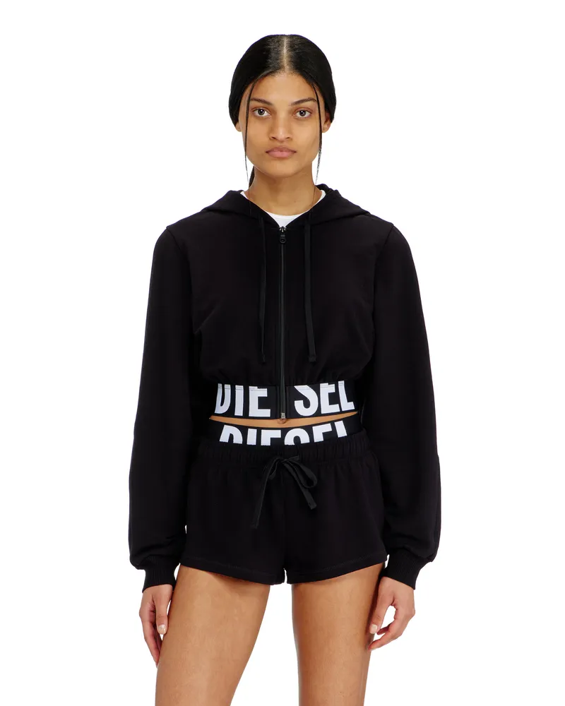 Diesel Cropped Hoodie mit Logo-Band - Oberteile - Damen - Schwarz Schwarz