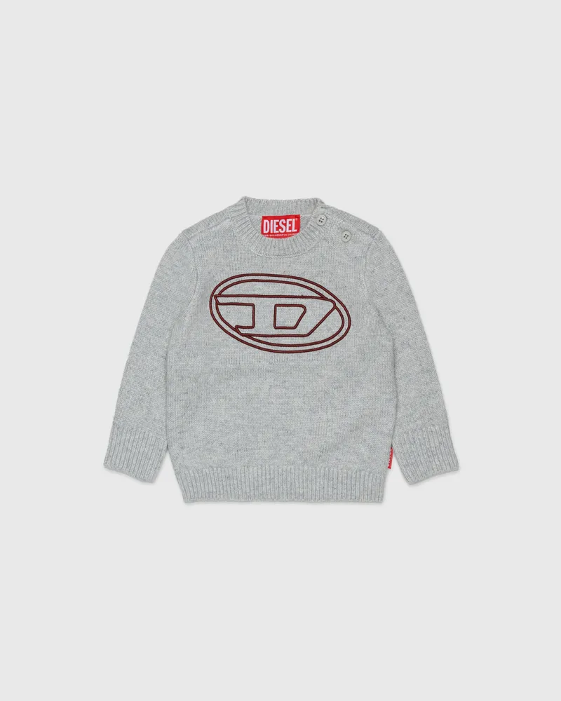 Diesel Pullover mit Kaschmiranteil und großem Oval D - Strickwaren - Herren - Grau Grau