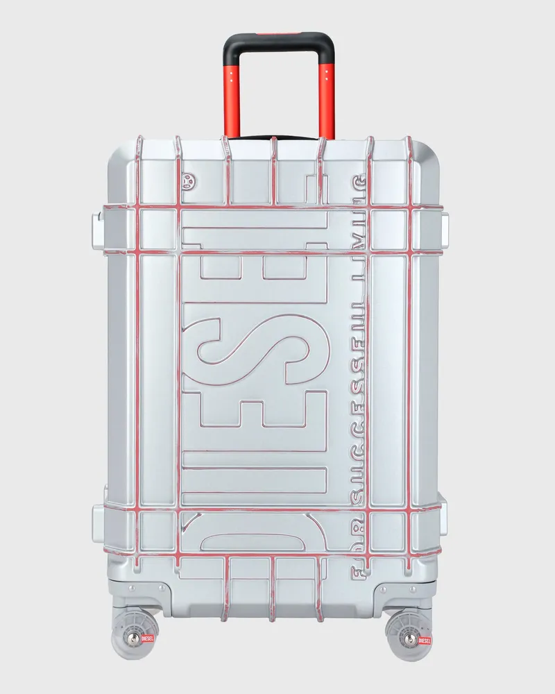 Diesel Robuster Koffer Größe L - Handgepäck Koffer - Unisex - Silber Silber