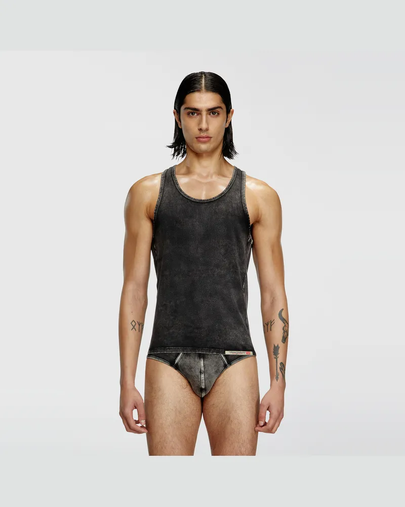 Diesel Tanktop mit Denim-Effekt - Oberteile - Herren - Schwarz Schwarz