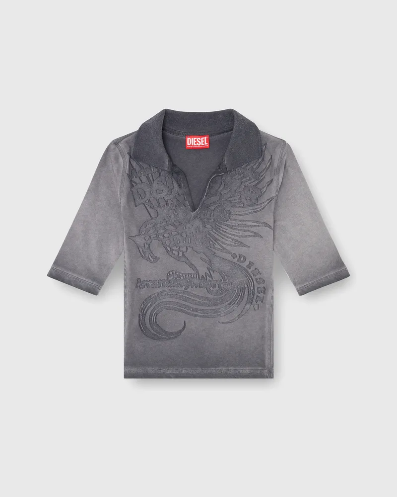 Diesel Slim-Poloshirt mit dévoré-Print - Polohemden - Damen - Grau Grau