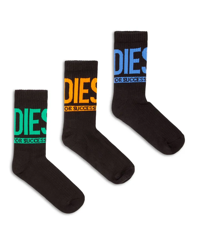 Diesel Socken mit Diesel-Logo im Dreierpack - Socken - Herren - Schwarz Schwarz