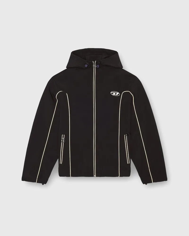 Diesel Windjacke mit Kontrastpaspelierung - Jacken - Herren - Schwarz Schwarz