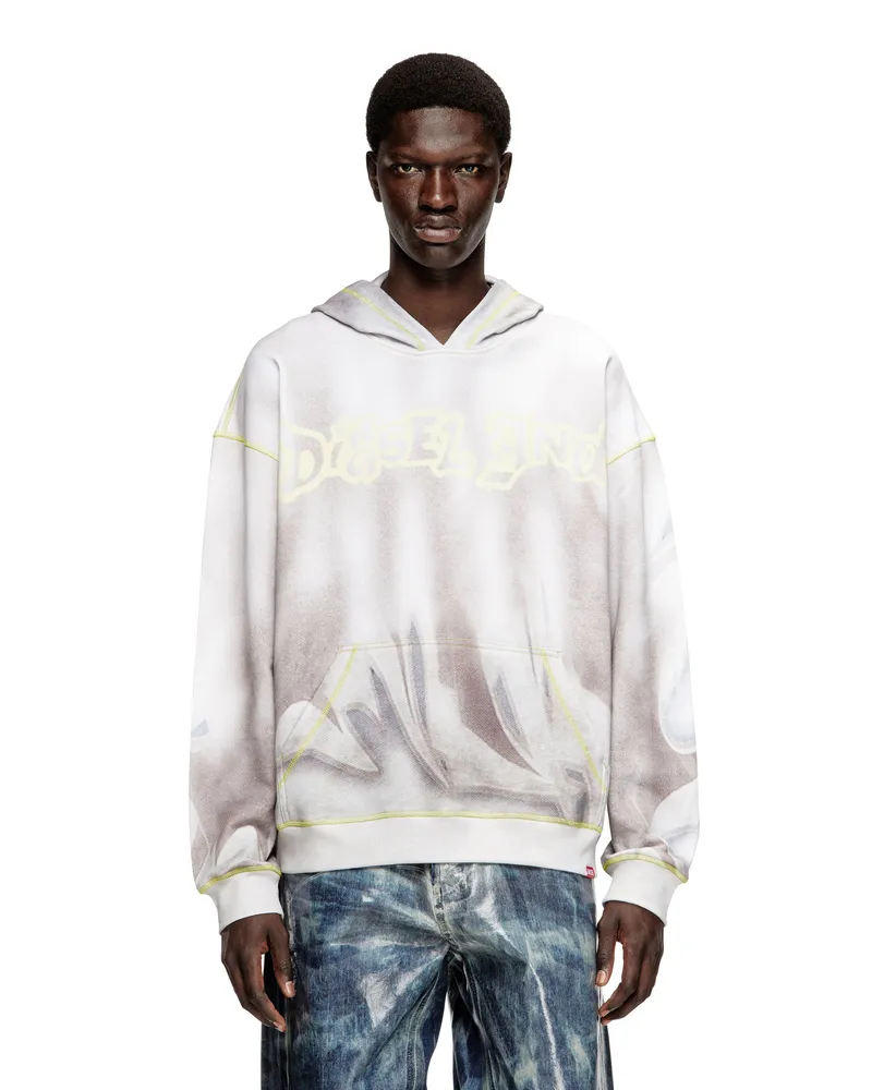 Diesel Kapuzenpullover mit Graffiti-Print - Sweatshirts - Herren - Grau Grau