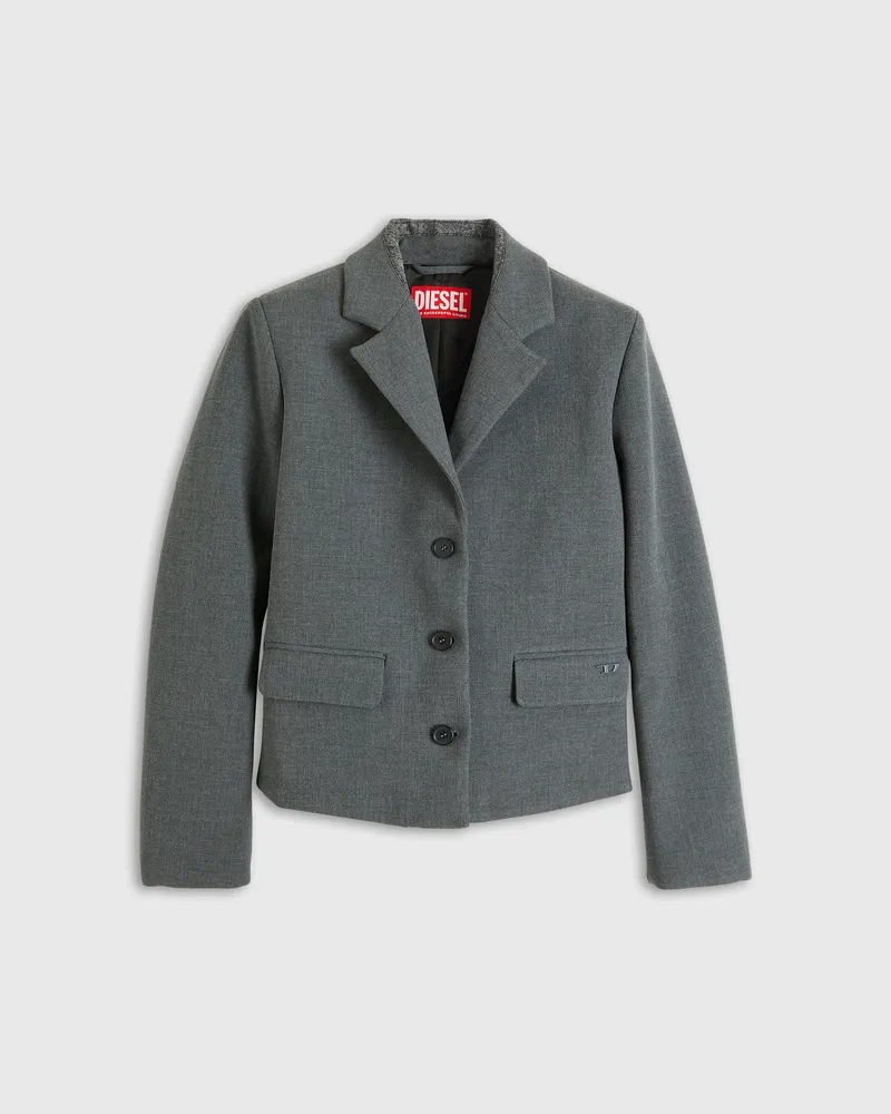 Diesel Kurzblazer mit Kragen in Denim-Optik - Jacken - Damen - Grau Grau