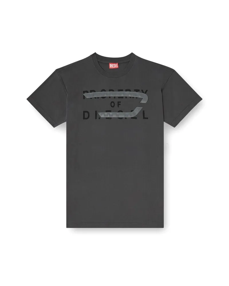Diesel Reguläres T-Shirt mit D-Applikation - T-Shirts - Herren - Grau Grau