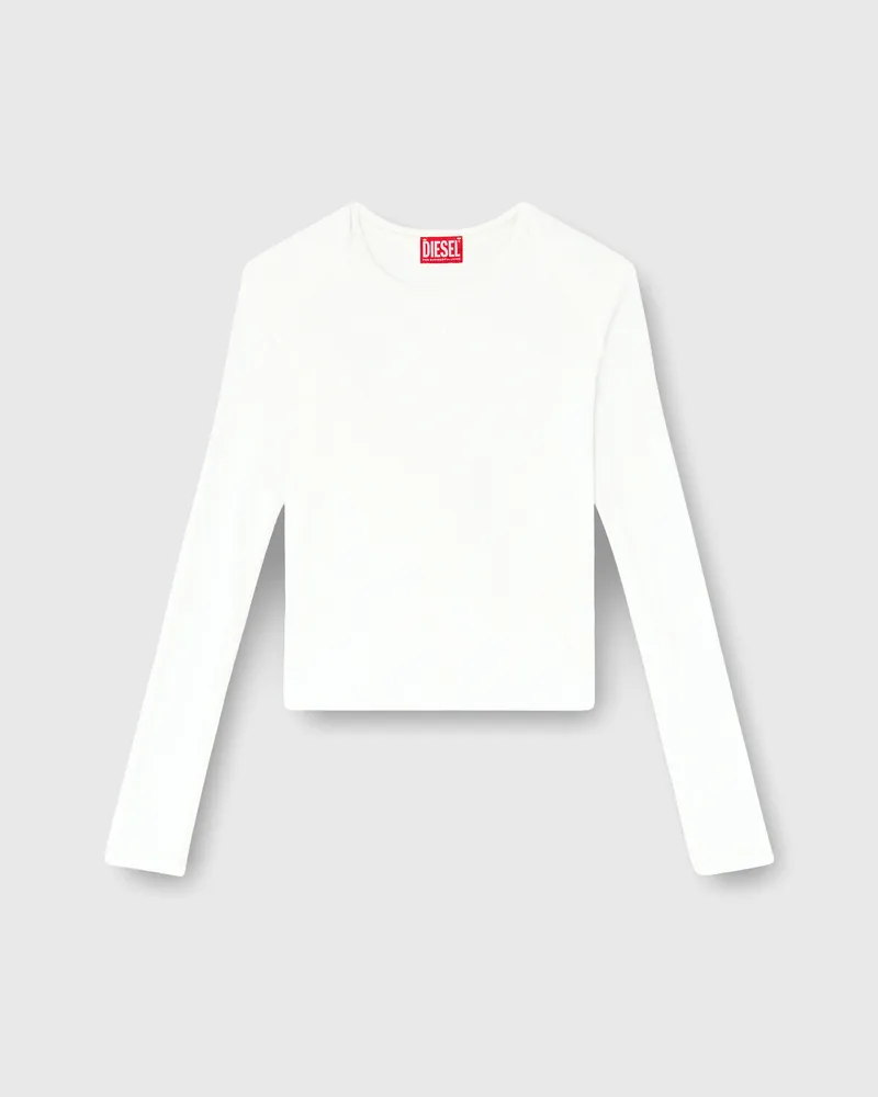 Diesel Langarmshirt mit Raffung aus doppellagigem Jersey - Oberteile - Damen - Weiss Weiss