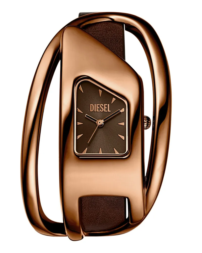 Diesel Wrap-D Armbanduhr aus braunem Leder - Uhren - Damen - Braun Braun