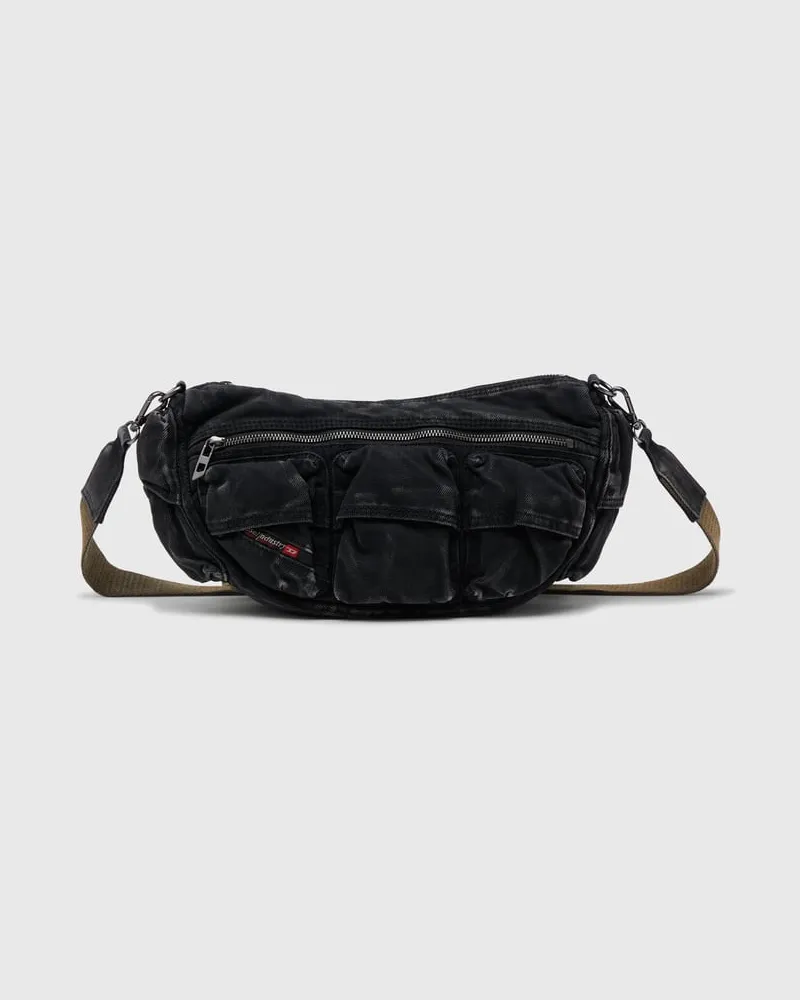 Diesel Multi-Pkts-Multipocket-Tasche aus gewaschenem Denim - Schultertaschen - Unisex - Schwarz Schwarz