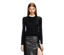 Pullover aus Wolle mit Cut-out-Logo - Strickwaren - Damen - Schwarz