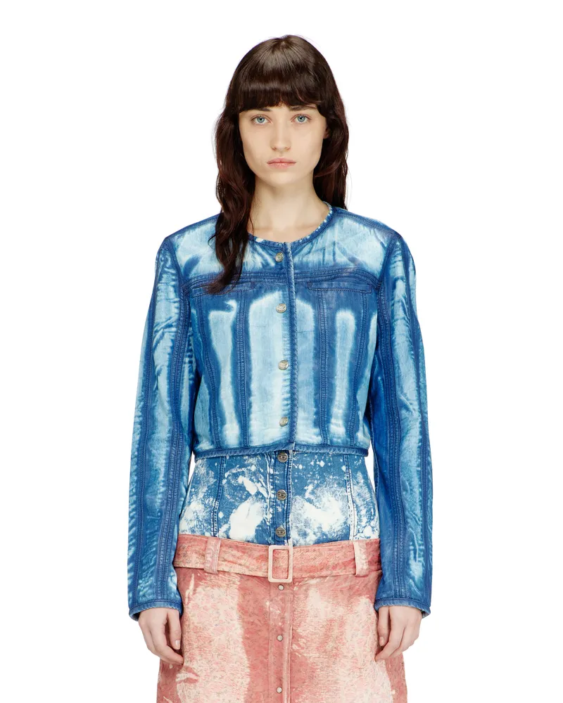 Diesel Kurz geschnittene Jacke aus X-Ray Lyocell-Denim - Denim jacken - Damen - Blau Blau