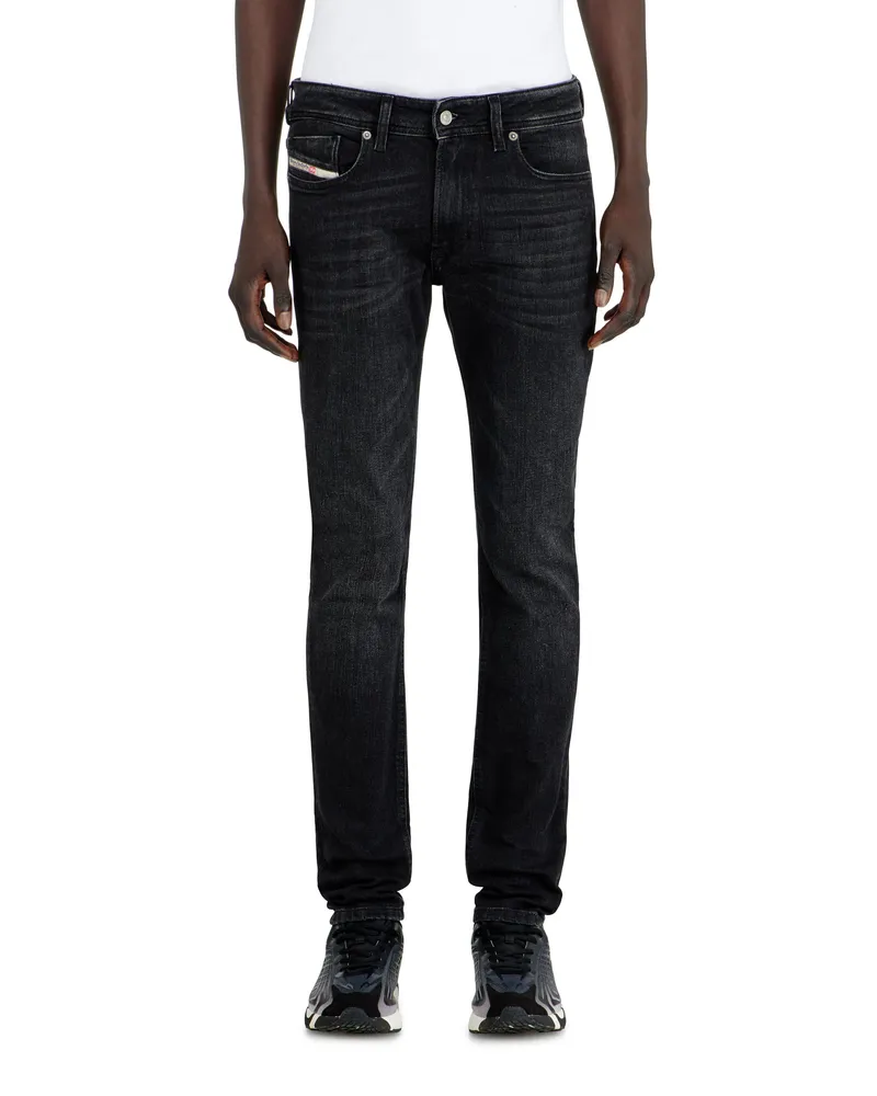 Diesel Skinny Jeans Low Waist 1979 Sleenker, Schwarz/Dunkelgrau, Reißverschluss Schwarz