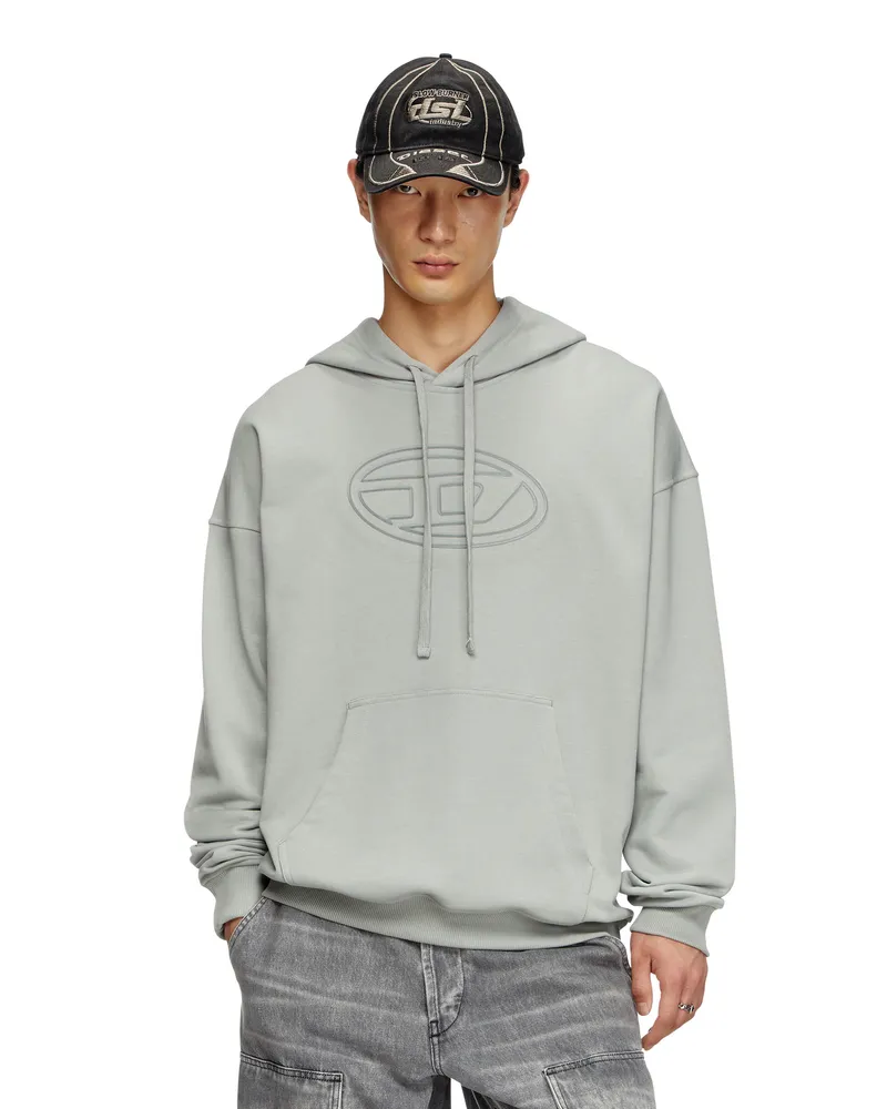 Diesel Hoodie mit Oval D-Prägung - Sweatshirts - Herren - Grau Grau