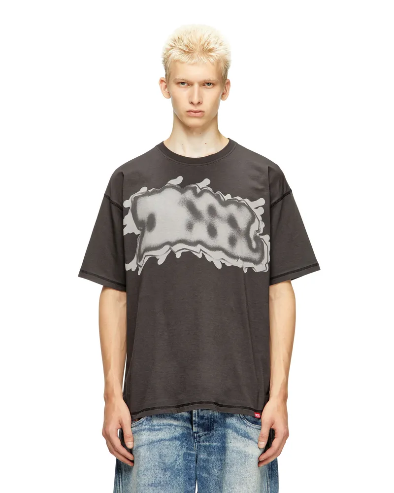 Diesel T-Shirt mit Graffiti-Print - T-Shirts - Herren - Grau Grau