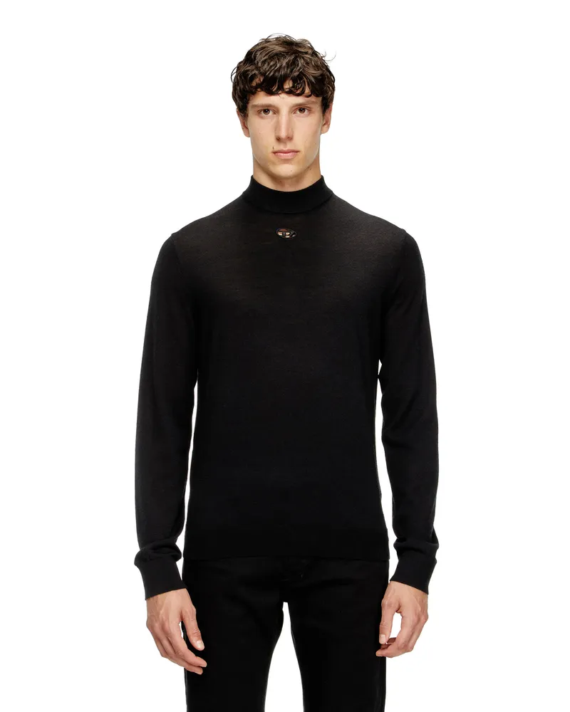Diesel Rollkragenpullover aus Wolle - Strickwaren - Herren - Schwarz Schwarz