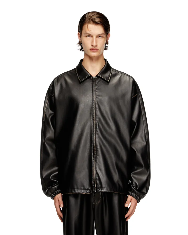 Diesel Jacke aus behandeltem technischem Gewebe - Jacken - Unisex - Schwarz Schwarz