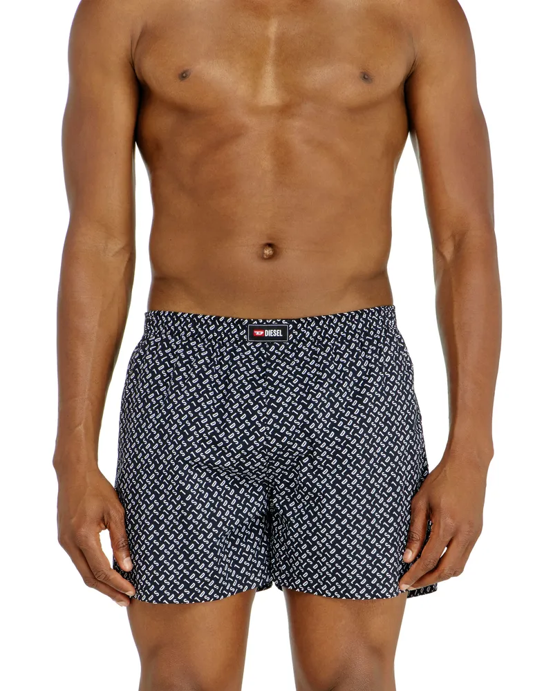 Diesel Boxershorts aus Baumwolle mit unifarbenem und all-over DSL-Print im Dreierpack - Boxershorts - Herren - Blau Blau