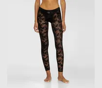 Leggings mit Camouflage-Spitze - Hosen - Damen - Schwarz