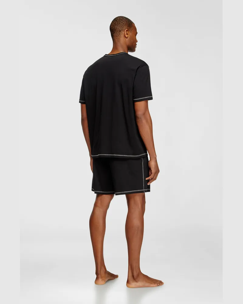 Diesel Kurze Pyjamas aus Baumwolljersey - Pyjamas - Herren - Schwarz Schwarz