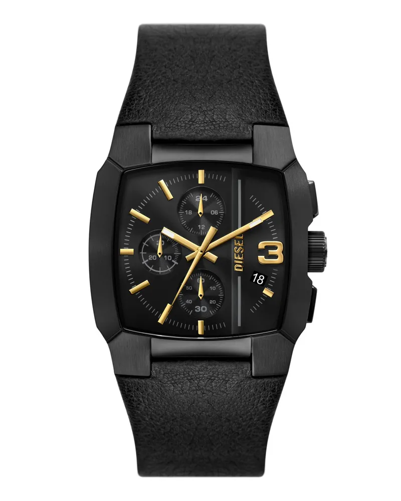 Diesel Cliffhanger Chronograph mit schwarzem Lederarmband - Uhren -