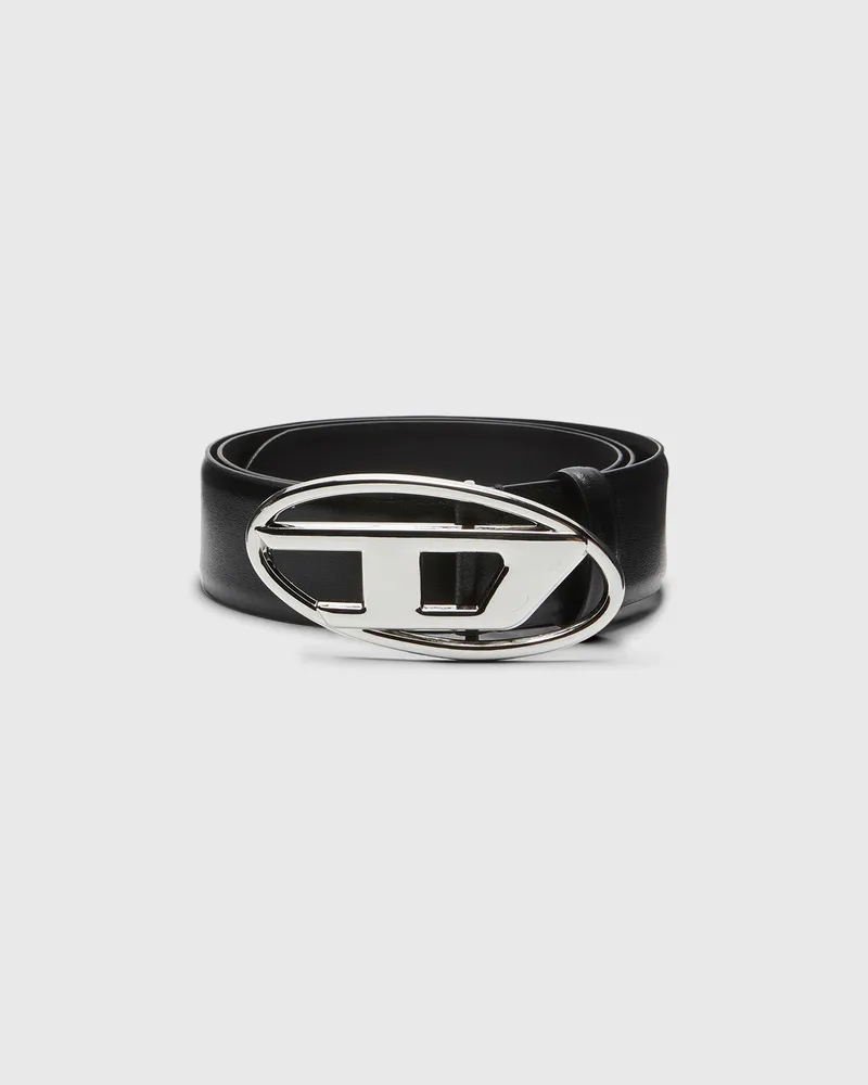Diesel 4cm Gürtel aus Leder mit ovaler D-Schließe - Gürtel - Herren - Schwarz Schwarz
