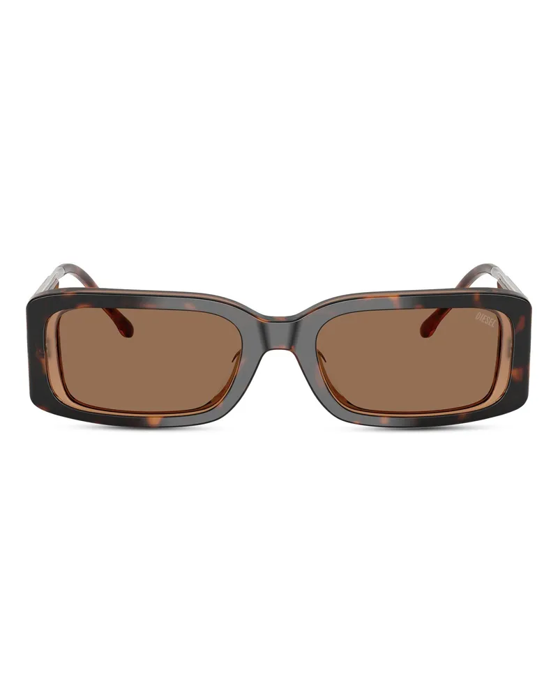 Diesel Rechteckige Sonnenbrille - Sonnenbrille - Unisex - Braun Braun