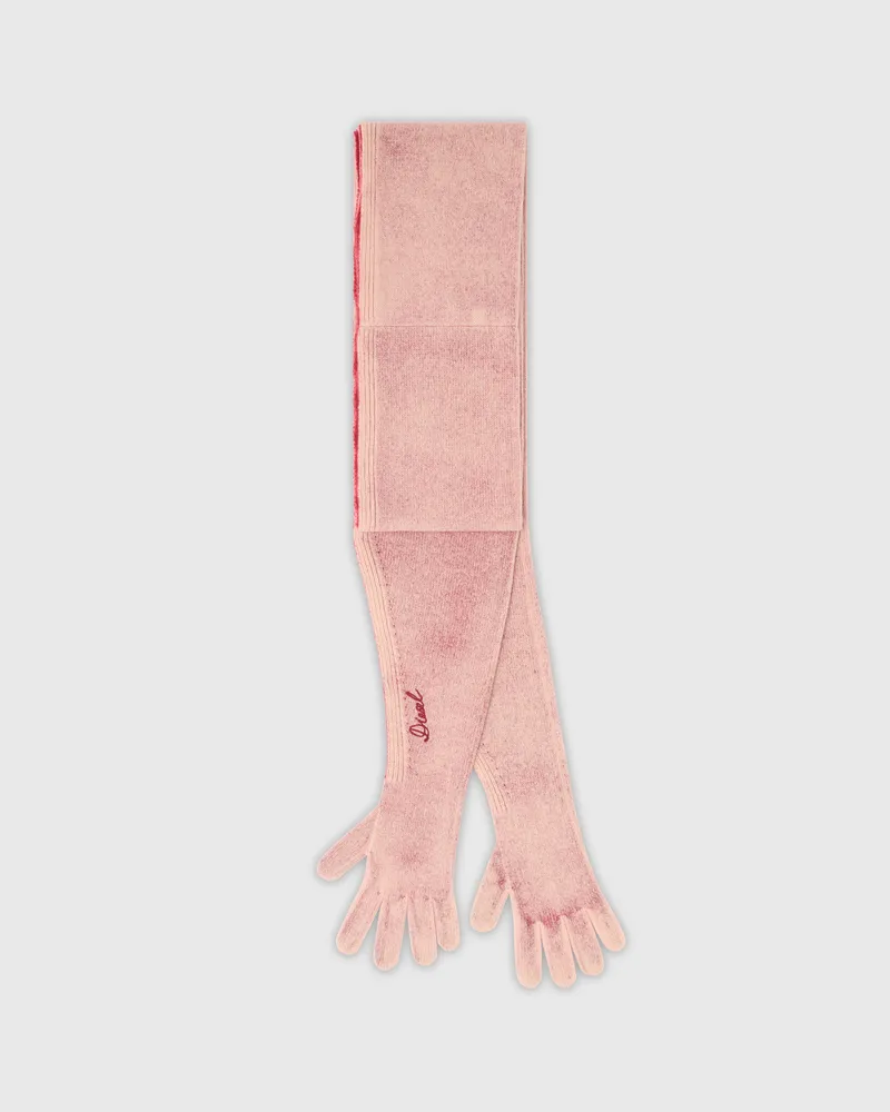 Diesel Hybrider Handschuh-Schal aus zweifarbiger Wolle - Handschuhe - Unisex - Rosa Rosa