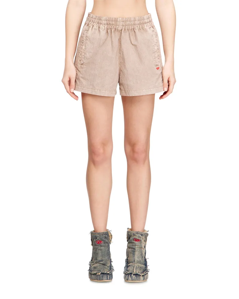 Diesel Nylonshorts mit Seitenstreifen - Kurze Hosen - Damen - Braun Braun