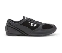 D-Mile-Flat-Sneaker aus Leder und Veloursleder - Sneakers - Damen - Schwarz