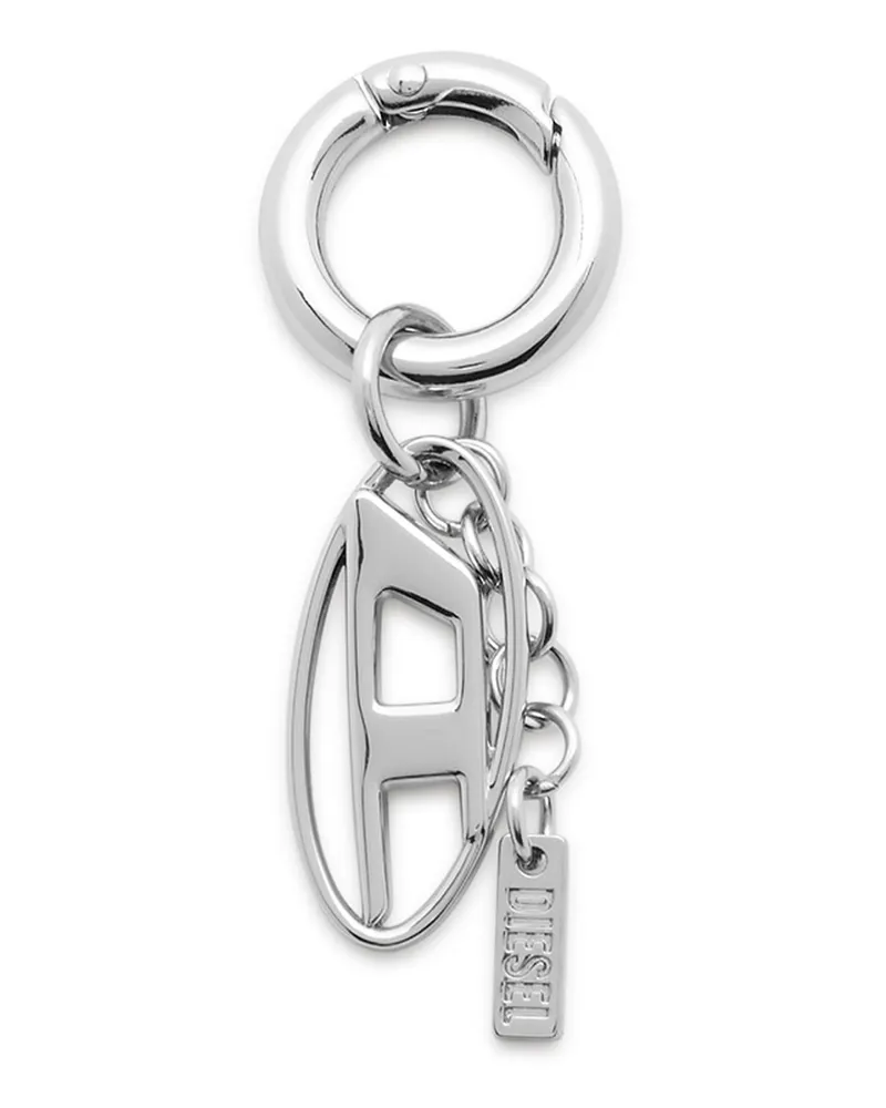 Diesel Metallschlüsselanhänger mit ovalem D-Anhänger - Charms und Schlüsselanhänger - Unisex - Silber Silber