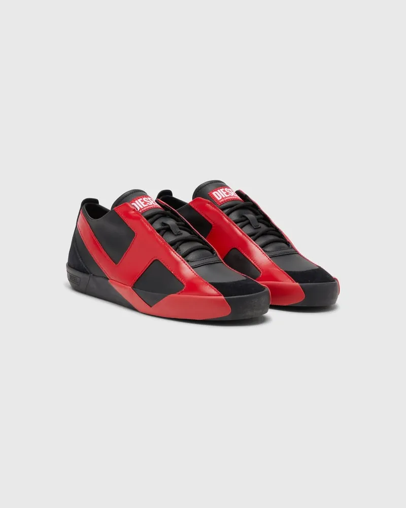 Diesel S-Slante-D-Sneaker aus Wildleder und Leder mit D-Logo - Sneakers - Herren - Bunt Bunt