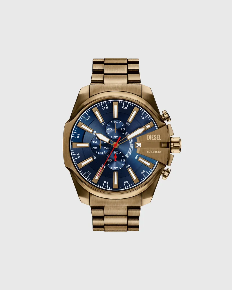 Diesel Mega Chief Slim Uhr aus Edelstahl in Altgoldoptik - Uhren - Herren - Gold Gold