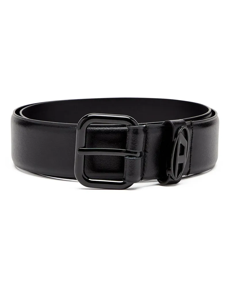 Diesel 3.9cm Gürtel aus Leder mit Logo-Plakette - Gürtel - Unisex - Schwarz Schwarz