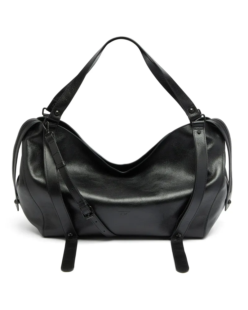 Diesel D-One-Large Henkeltasche aus Leder - Handtaschen - Unisex - Schwarz Schwarz