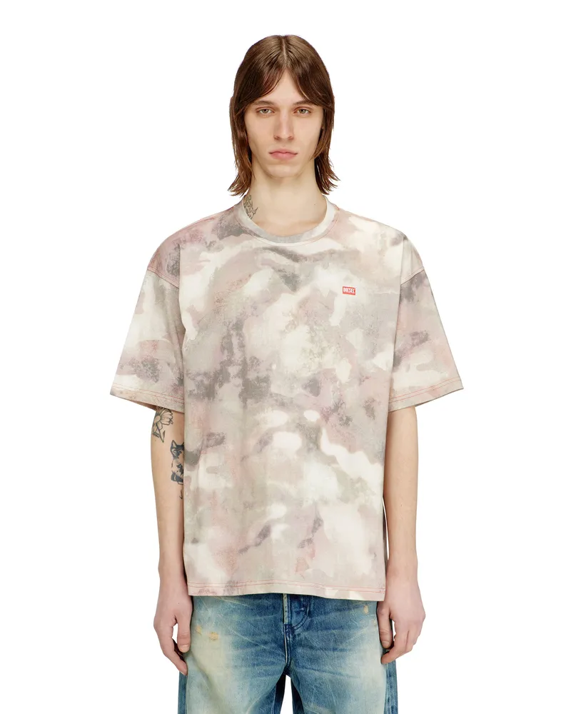 Diesel Schweres Baumwoll-T-Shirt mit Camouflage-Print - T-Shirts - Herren - Bunt Bunt