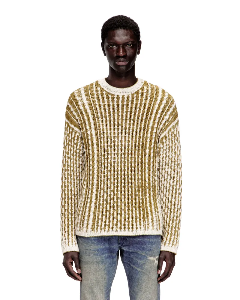 Diesel Kabelgestrickter Pullover mit umgekehrtem Druck - Strickwaren - Herren - Bunt Bunt