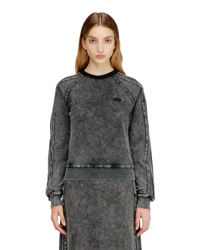 Diesel Sweatshirt mit Bändern und Oval-D-Stickerei - Sweatshirts - Damen - Grau Grau
