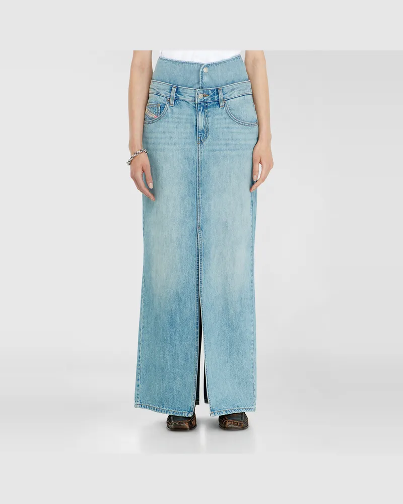 Diesel Jeans-Illusion Denim-Maxirock mit Schlitzen - Röcke - Damen - Blau Blau