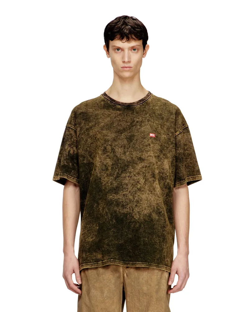 Diesel T-Shirt aus Vanisé-Jersey mit Logo - T-Shirts - Herren - Grün Grün