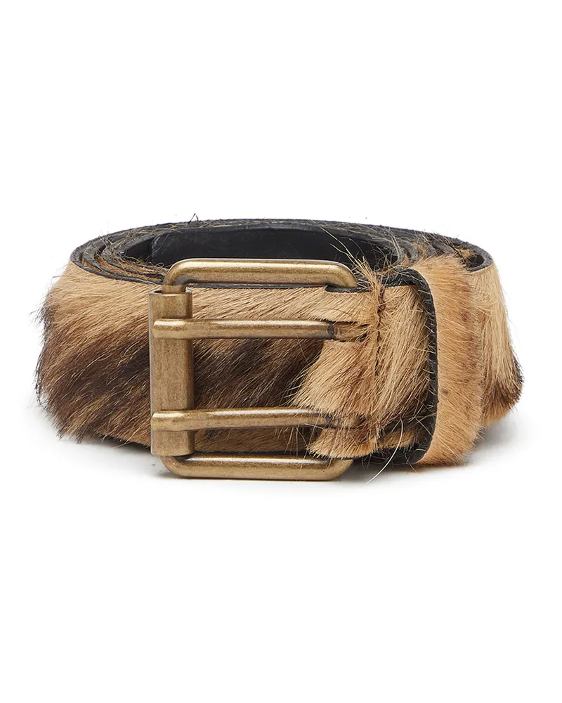 Diesel 4 cm breiter Gürtel aus Langhaar-Leder - Gürtel - Unisex - Braun Braun