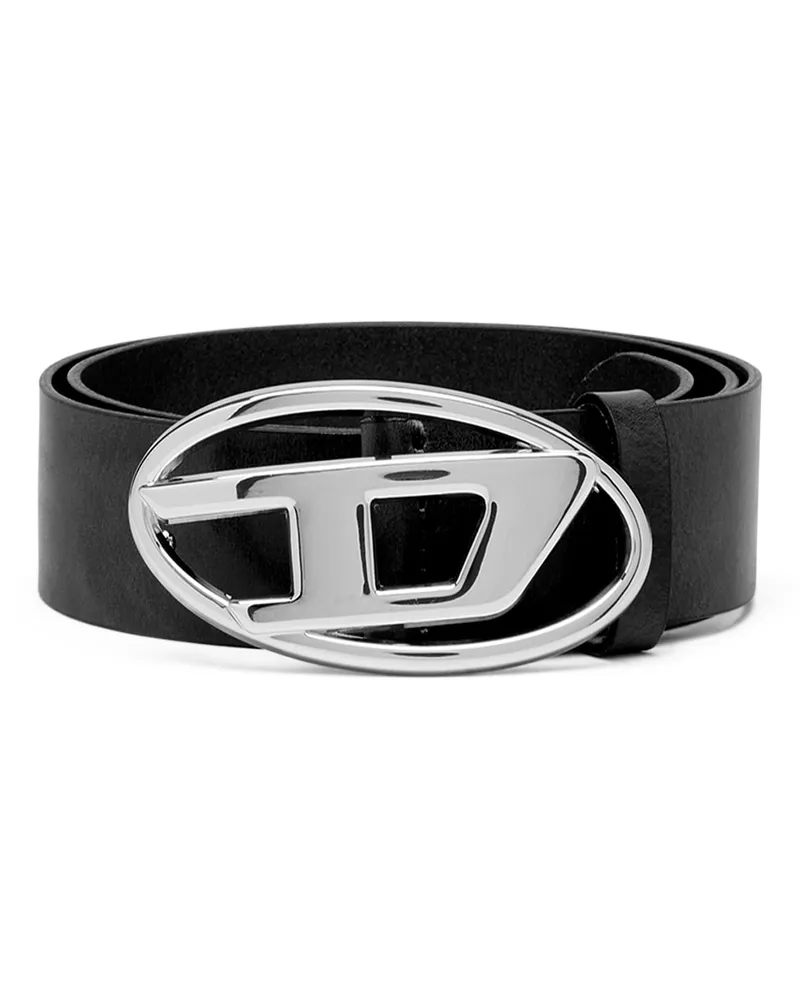 Diesel 3.9cm Gürtel mit glänzender Oval D-Schnalle - Gürtel - Damen - Schwarz Schwarz