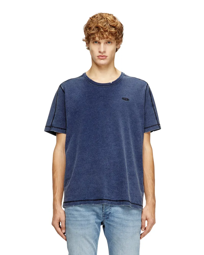 Diesel Distressed T-Shirt mit Denim-Effekt - T-Shirts - Herren - Blau Blau