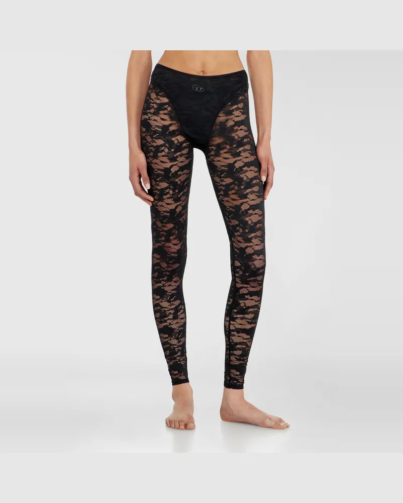 Diesel Leggings aus Nylon mit camouflage-Spitze - Hosen - Damen - Schwarz Schwarz