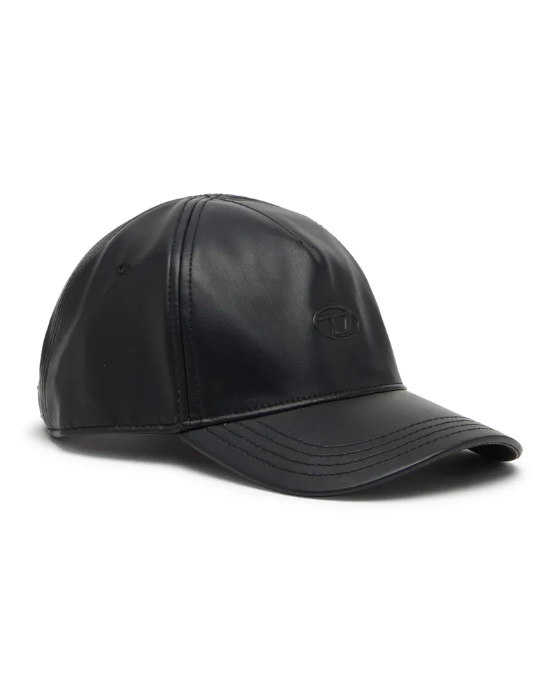 Diesel Beschichtete Baseballkappe mit geprägtem Logo - Hüte - Herren - Schwarz Schwarz