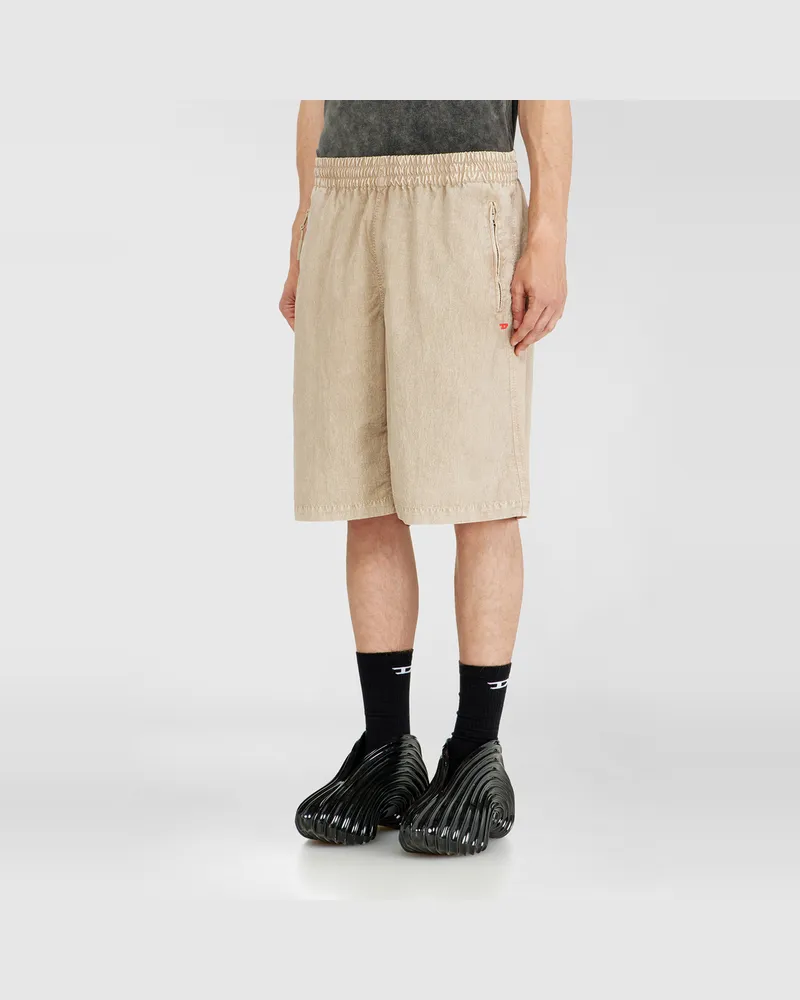 Diesel Behandelte Nylon-Shorts - Kurze Hosen - Herren - Beige Beige