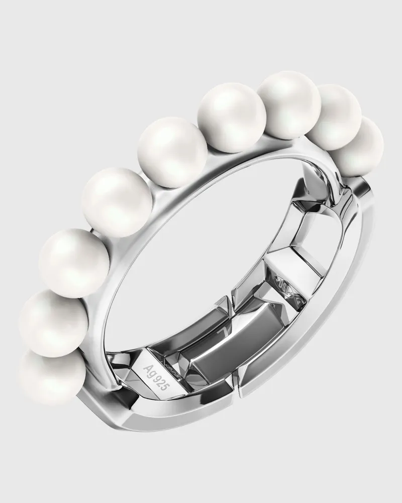 Diesel Bandring aus Sterlingsilber und Perle - Ringe - Unisex - Silber Silber