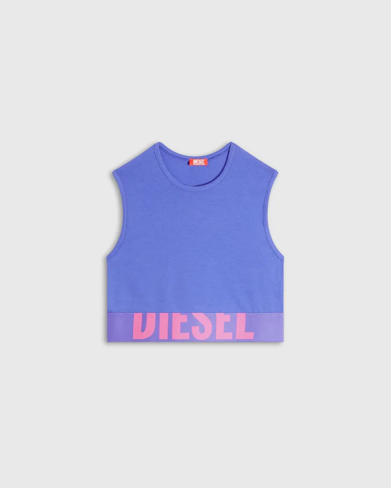 Diesel Verkürztes Tanktop mit Cut-off-Logo - Oberteile - Damen - Violett Violett