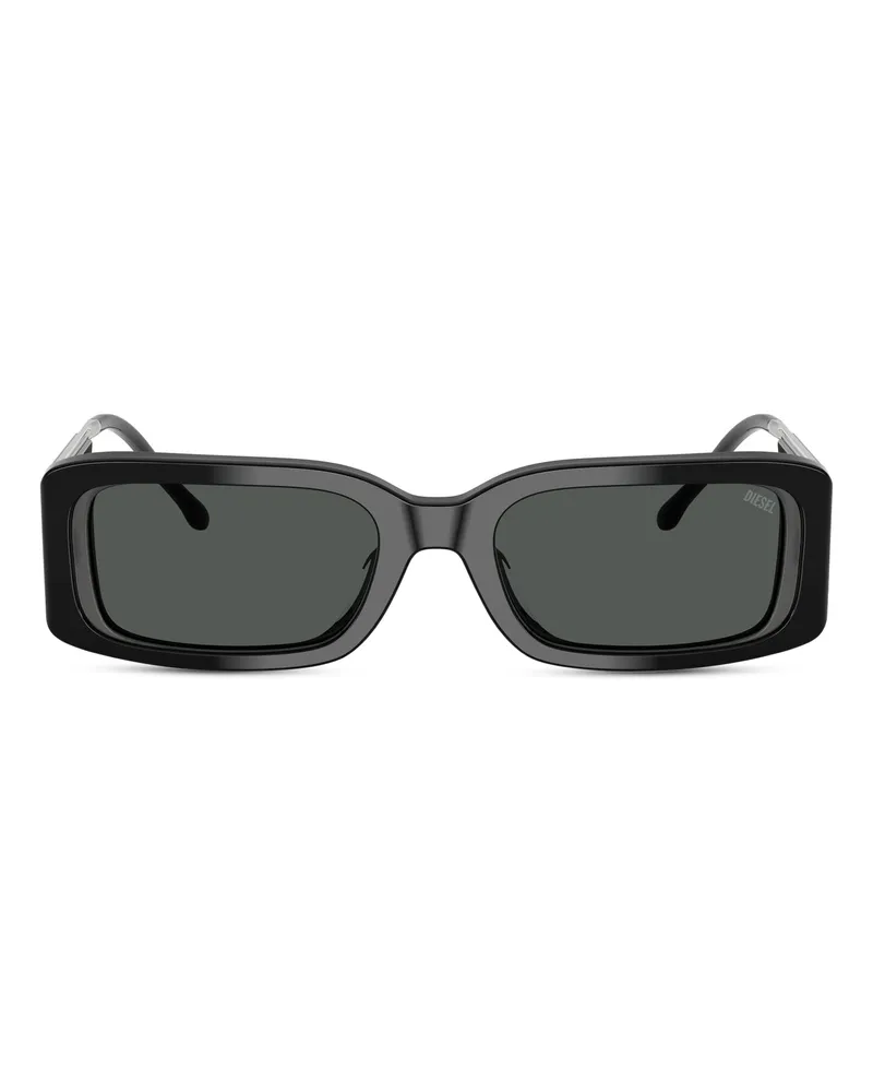Diesel Rechteckige Sonnenbrille - Sonnenbrille - Unisex - Schwarz Schwarz