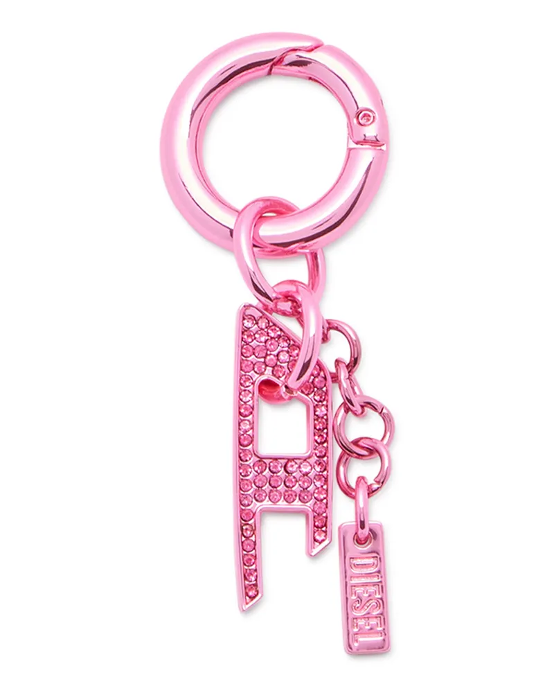 Diesel Metallschlüsselanhänger mit D-Anhänger aus Strass - Charms und Schlüsselanhänger - Unisex - Rosa Rosa