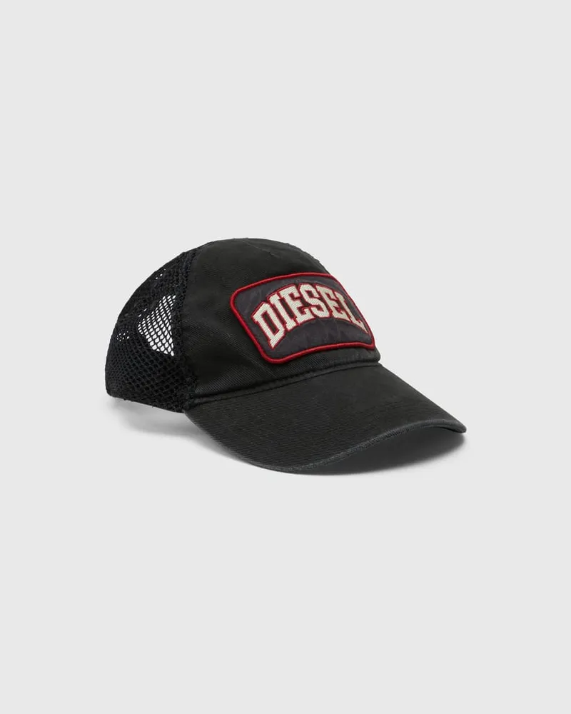 Diesel Basecap mit Fischnetz-Mesh - Hüte - Herren - Schwarz Schwarz